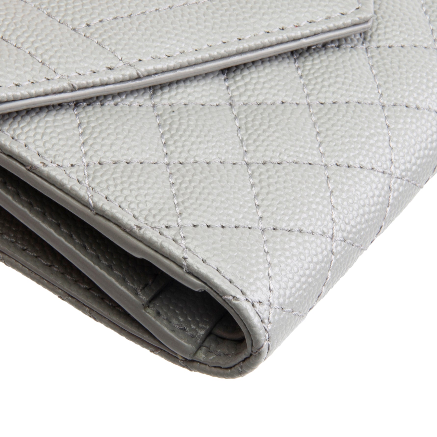 SAINT LAURENT Triquilt Envelope Wallet - Grey