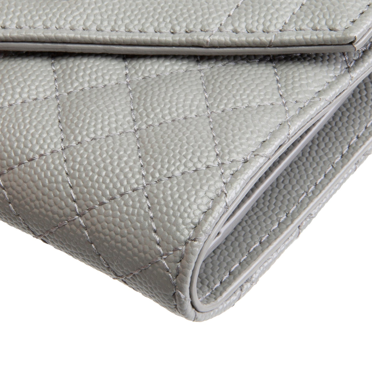 SAINT LAURENT Triquilt Envelope Wallet - Grey